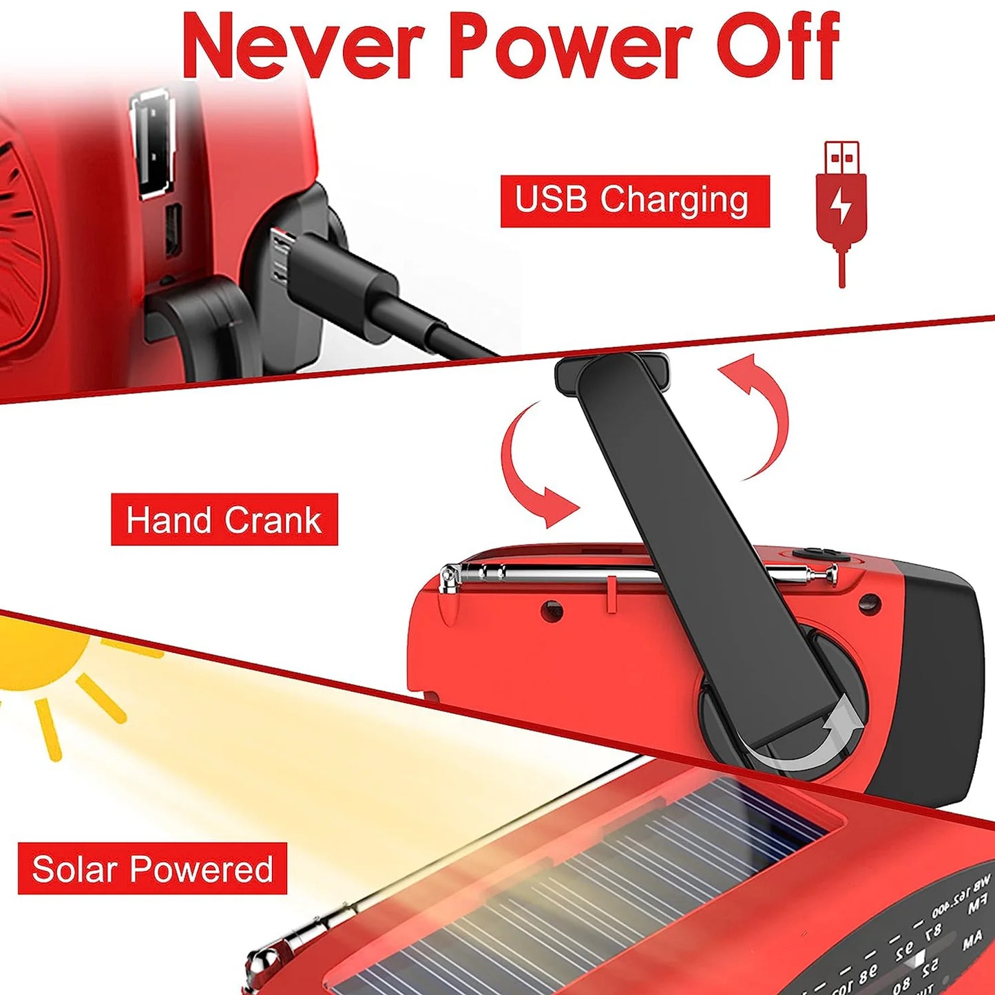 Multifunctional Solar Dynamo Camping Light
